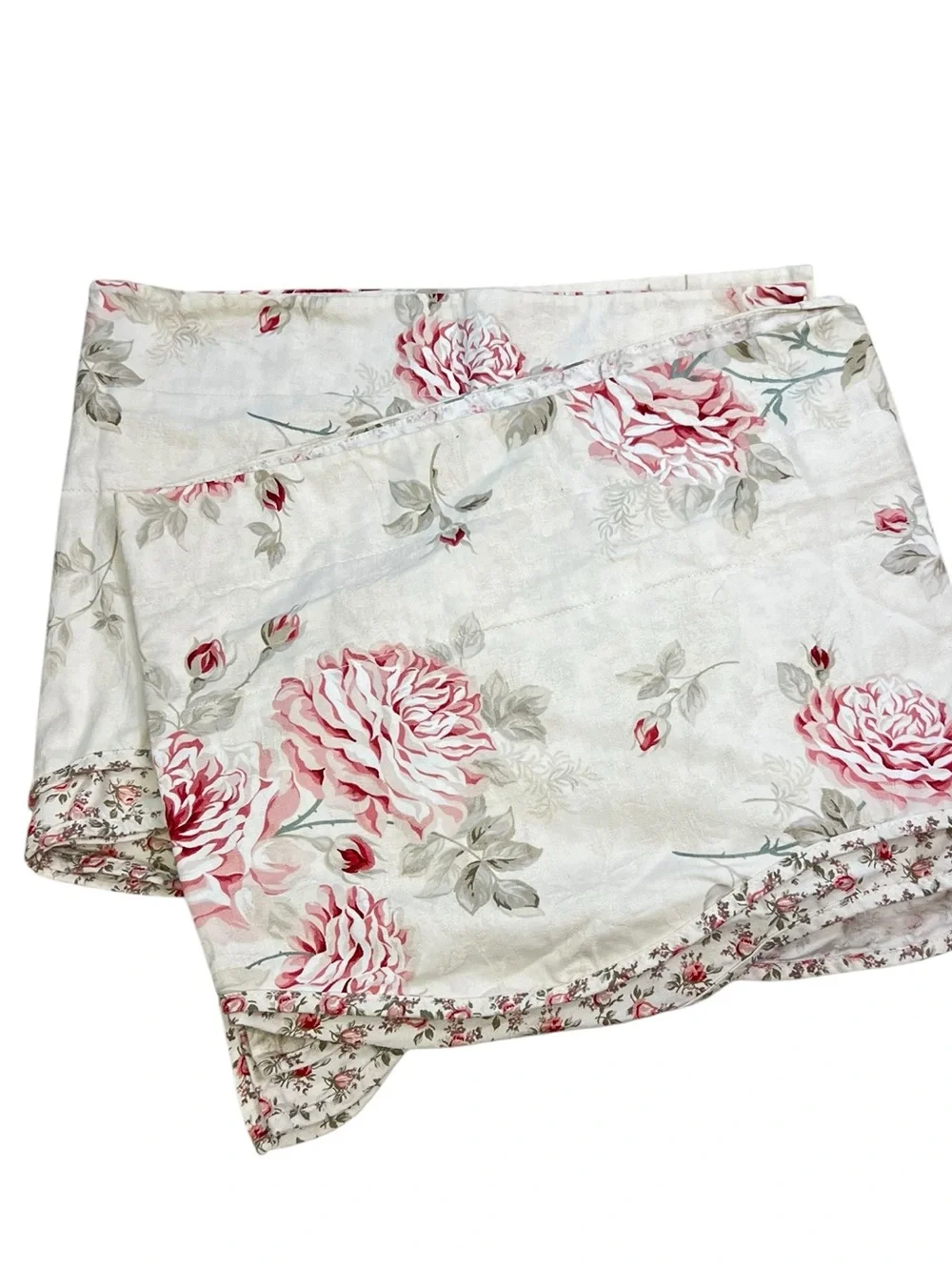 2 Waverly Valances Curtain Floral Cabbage Rose Shabby Chic 73” X 15”